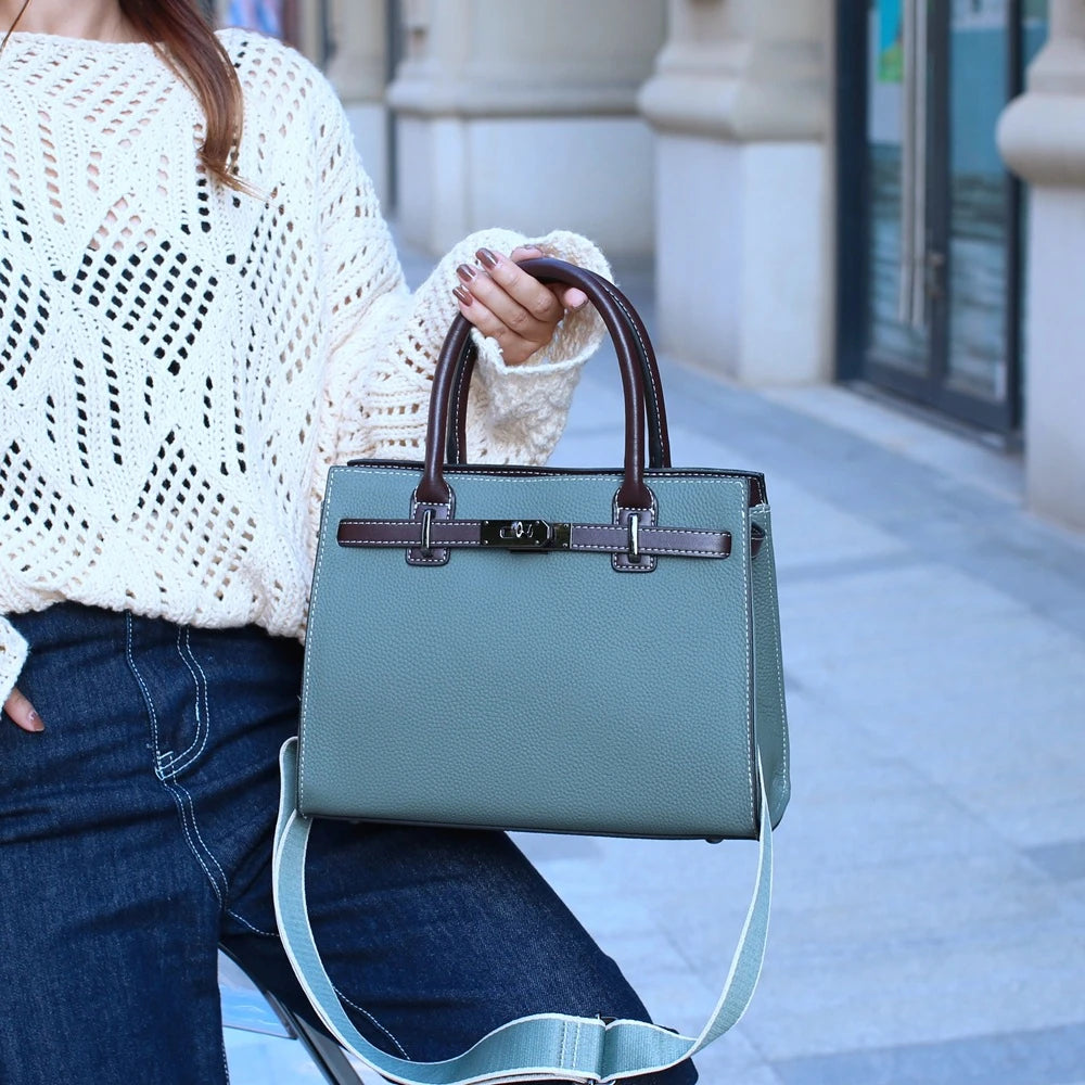 Title:
The Birkin Heritage Satchel - Camel & Cream | Luxe Carry