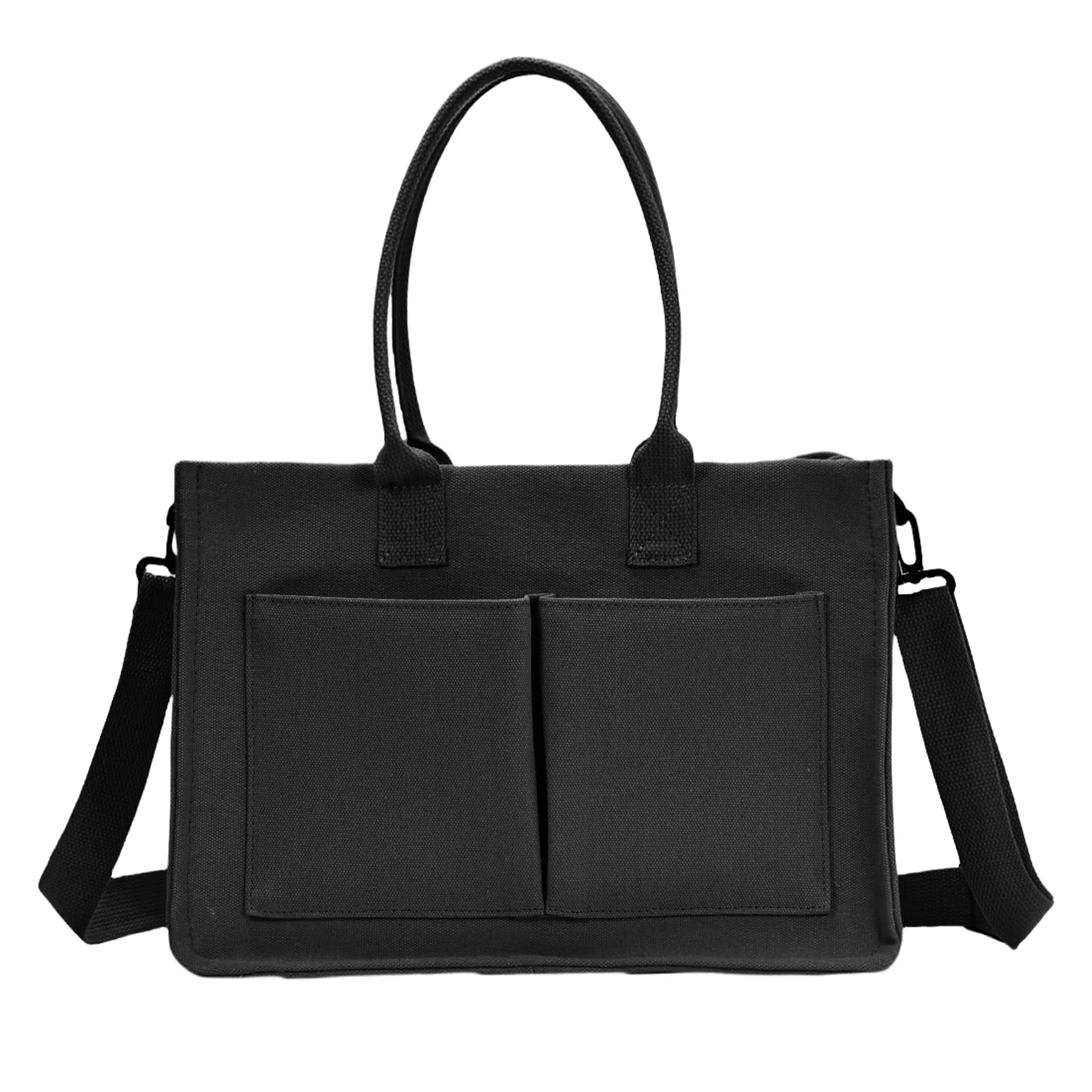 The Everyday Commuter Tote | Structured Canvas Bag with Exterior Pockets