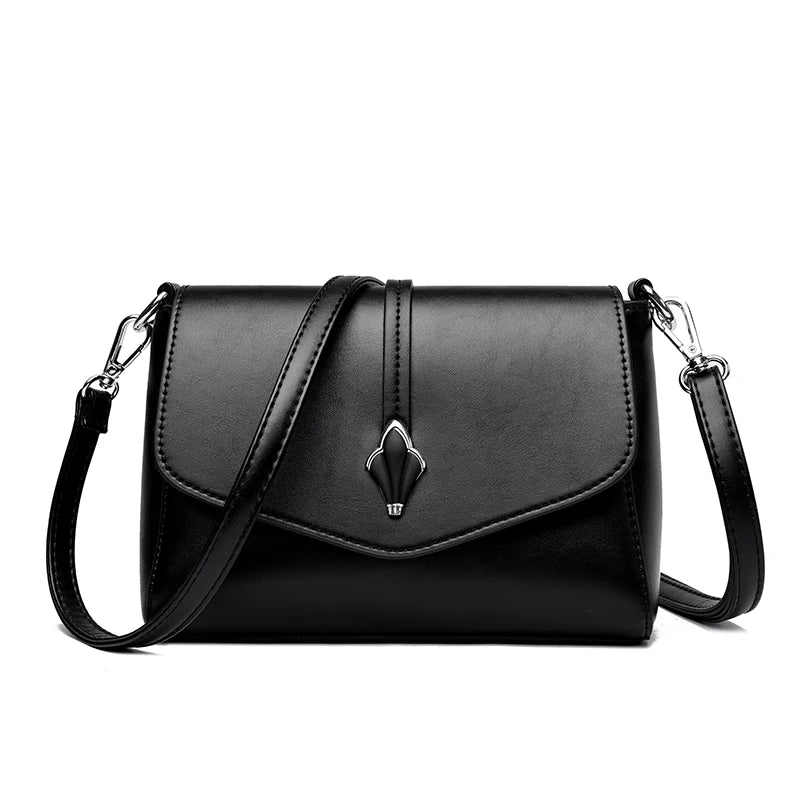 Women's Brown Crossbody Bag | Faux Leather Shoulder Bag with Adjustable Strap & Metal Buckle