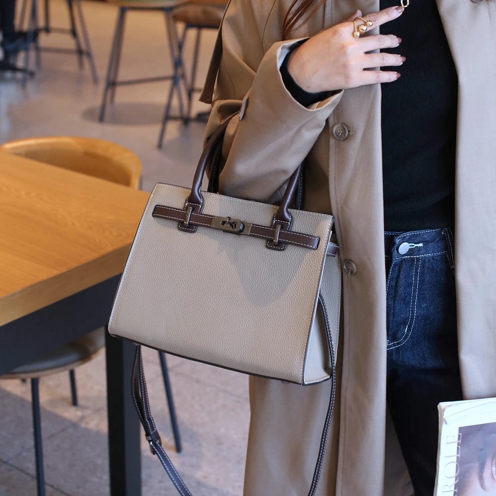 Title:
The Birkin Heritage Satchel - Camel & Cream | Luxe Carry