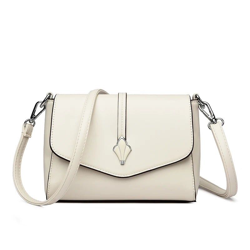 Women's Brown Crossbody Bag | Faux Leather Shoulder Bag with Adjustable Strap & Metal Buckle