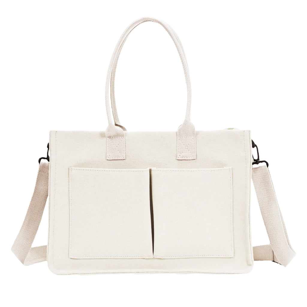 The Everyday Commuter Tote | Structured Canvas Bag with Exterior Pockets
