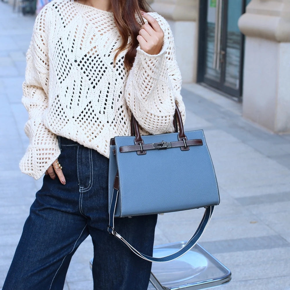 Title:
The Birkin Heritage Satchel - Camel & Cream | Luxe Carry
