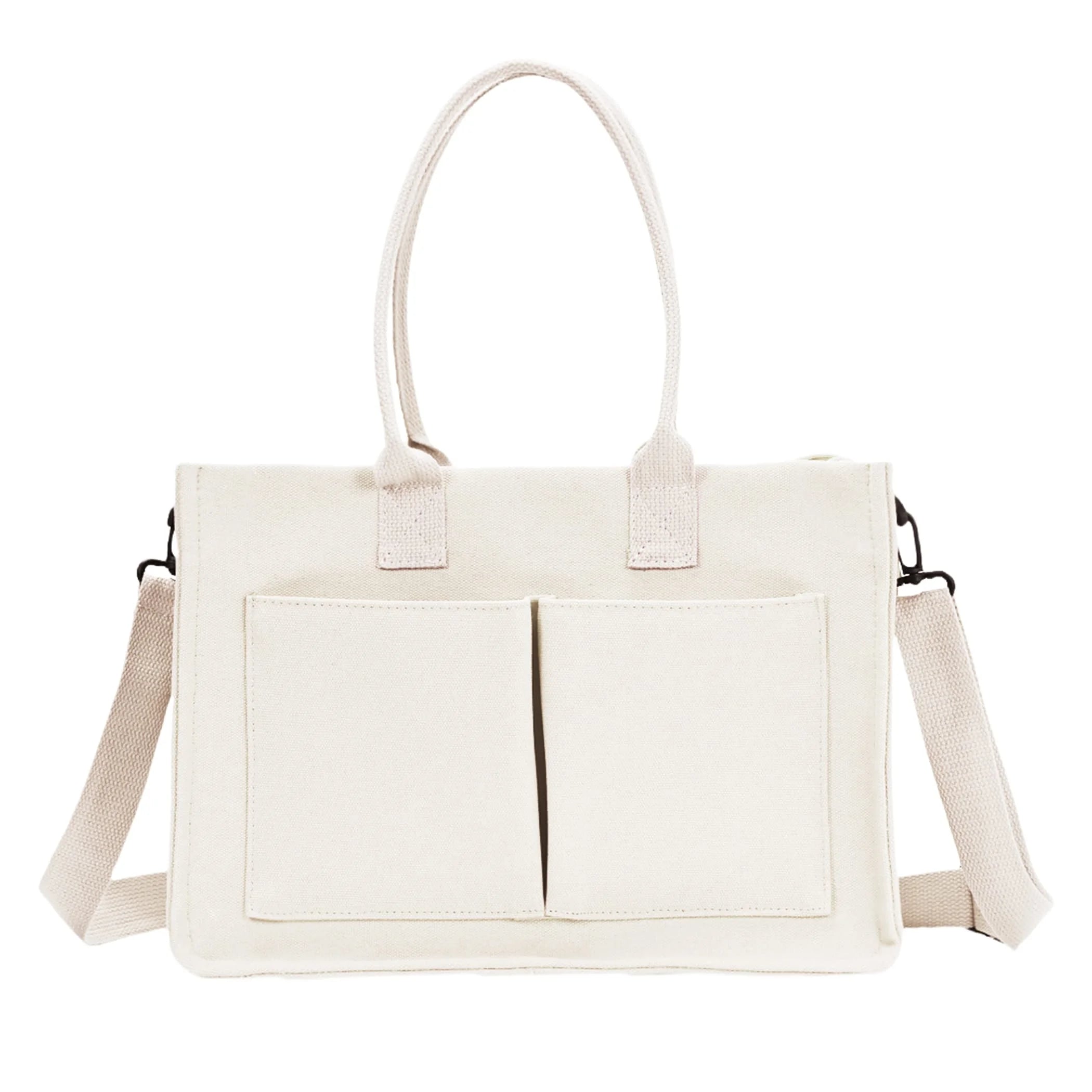 The Everyday Commuter Tote | Structured Canvas Bag with Exterior Pockets