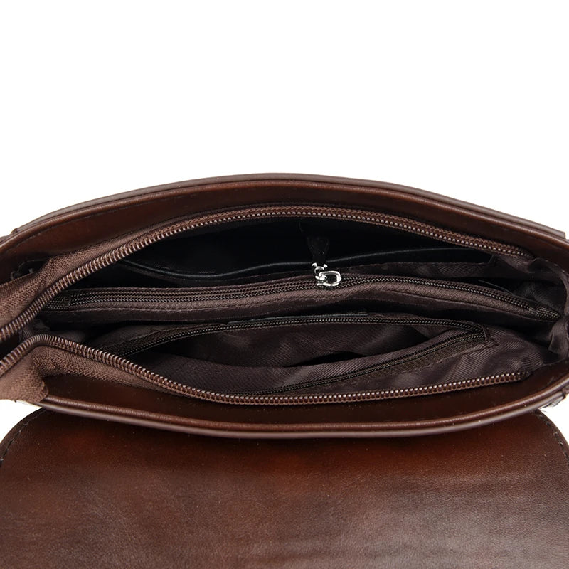 Women's Brown Crossbody Bag | Faux Leather Shoulder Bag with Adjustable Strap & Metal Buckle