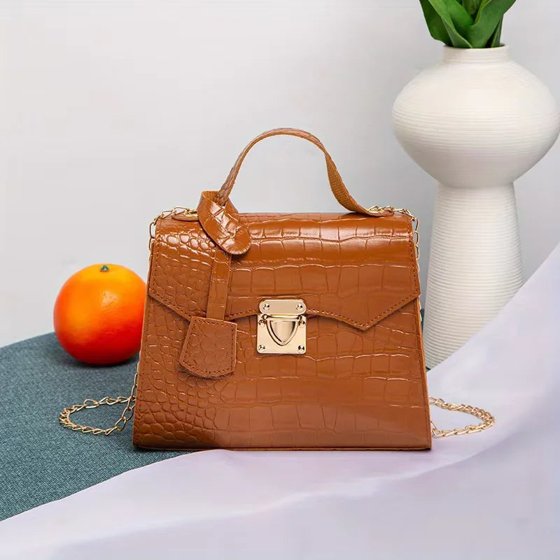 The Regent Croc Shoulder Bag