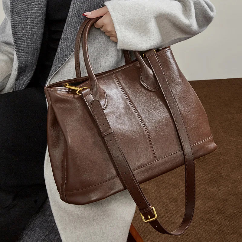 The Margaux Trapeze Tote - Deep Espresso | Luxe Carry