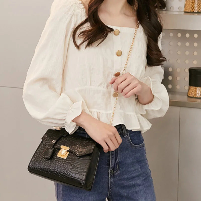 The Regent Croc Shoulder Bag