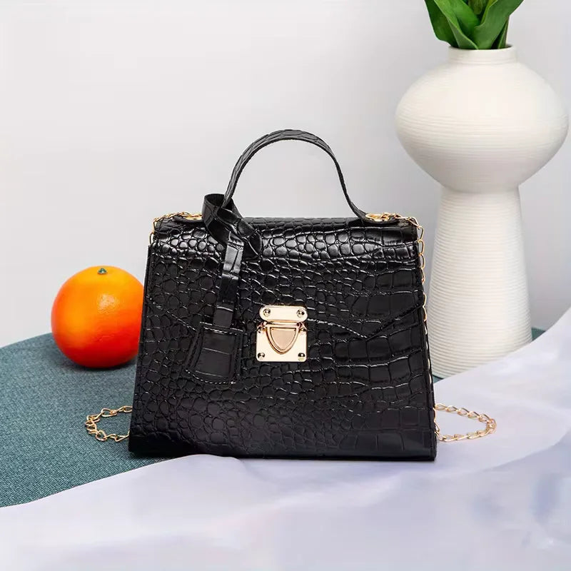 The Regent Croc Shoulder Bag