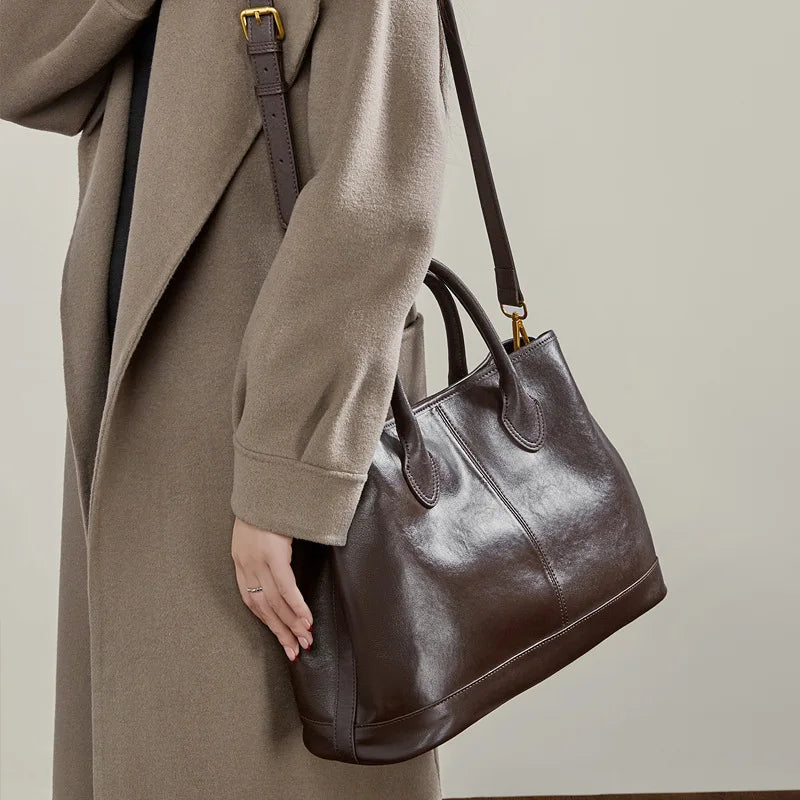 The Margaux Trapeze Tote - Deep Espresso | Luxe Carry
