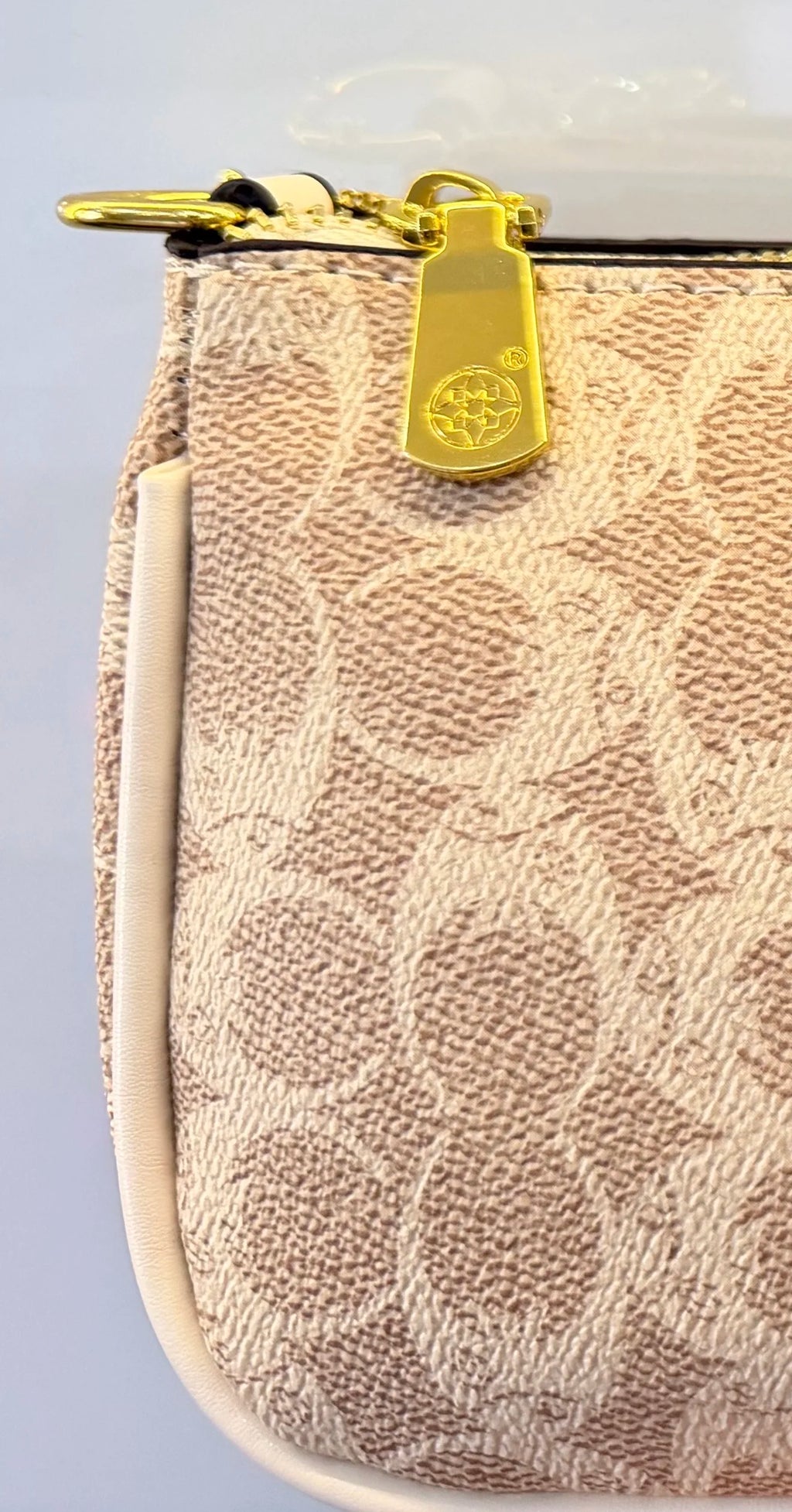 Emblem Canvas Shoulder Bag - Classic Curved Baguette Bag