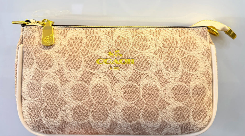 Emblem Canvas Shoulder Bag - Classic Curved Baguette Bag