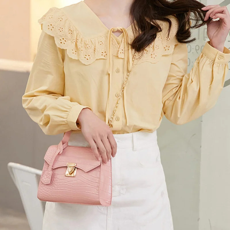 The Regent Croc Shoulder Bag