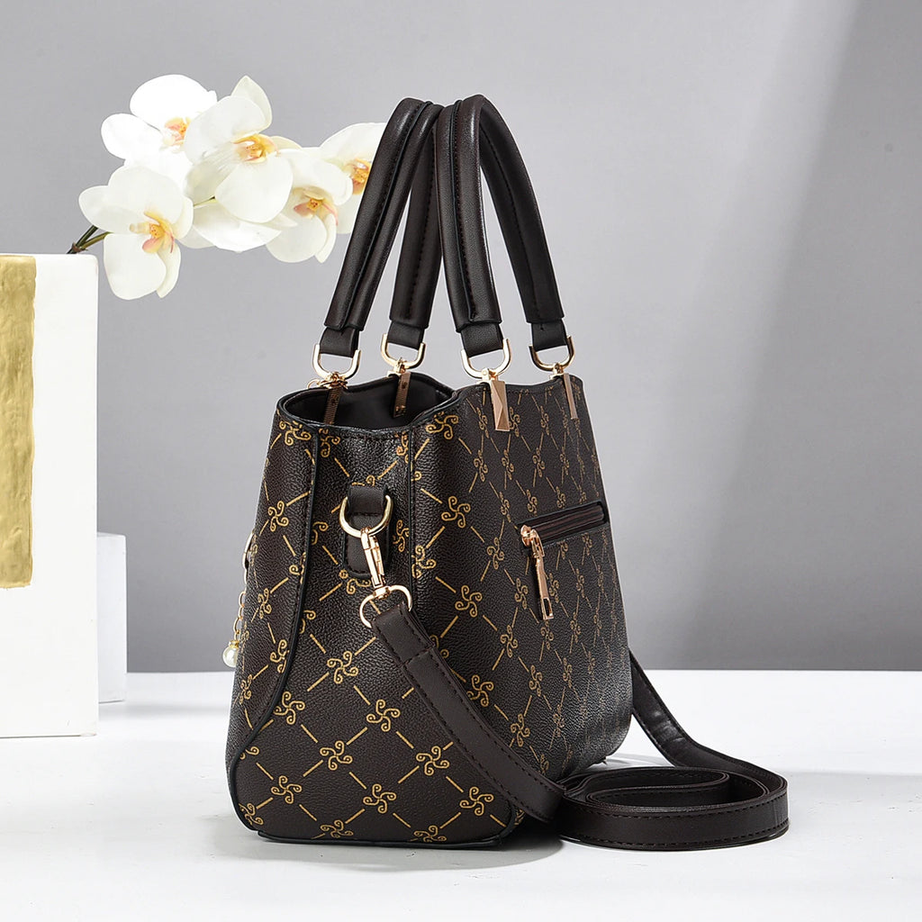 Elegance Vintage Embossed Tote Bag with Detachable Crossbody Strap