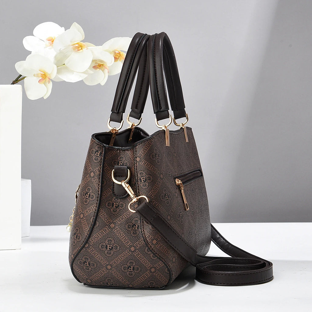 Elegance Vintage Embossed Tote Bag with Detachable Crossbody Strap