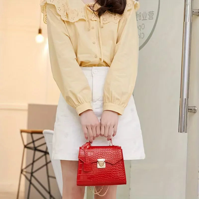The Regent Croc Shoulder Bag
