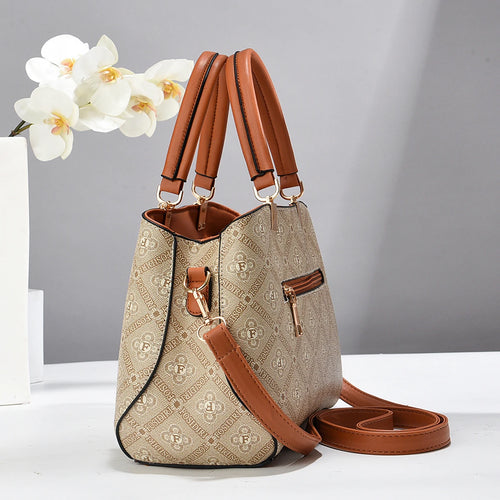Elegance Vintage Embossed Tote Bag with Detachable Crossbody Strap