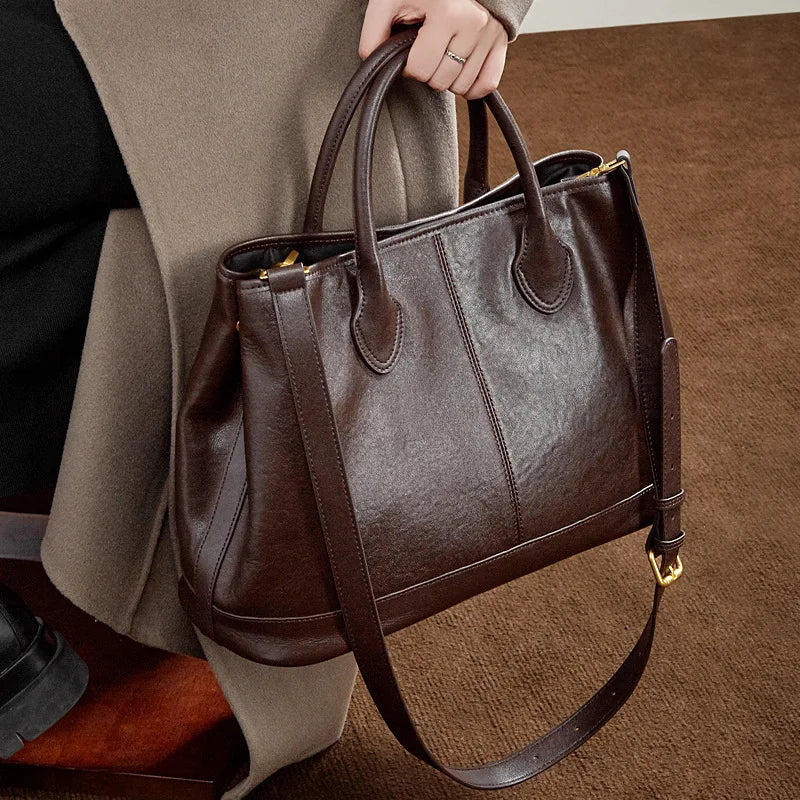 The Margaux Trapeze Tote - Deep Espresso | Luxe Carry