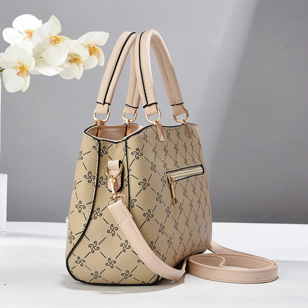 Elegance Vintage Embossed Tote Bag with Detachable Crossbody Strap