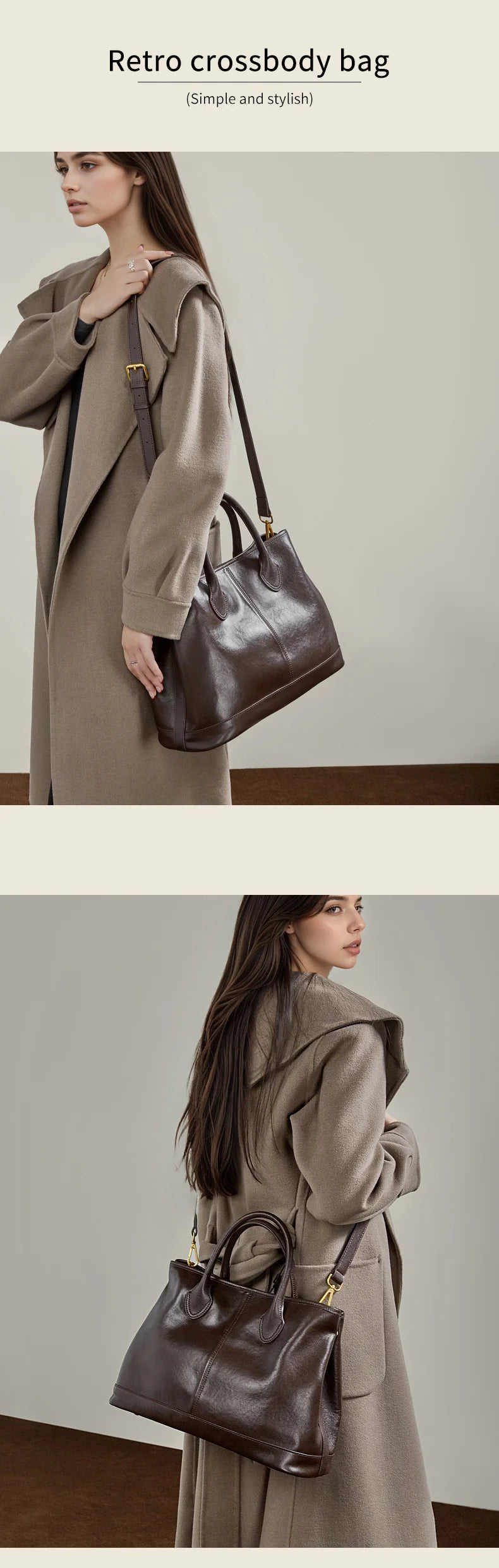The Margaux Trapeze Tote - Deep Espresso | Luxe Carry